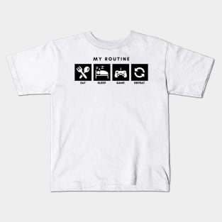 My Routine Eat Sleep Game Repeat Kids T-Shirt